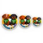 Dachshund digital character sticker in three sizes with Boujee Boy Club bandana design. Windy City Tailz sticker photo.